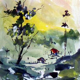 Landscape in water color, rakesh sen, artshelvez
