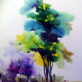 Tree in water color
