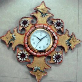 wooden wall clock, handicraft wall clock, renu jindal