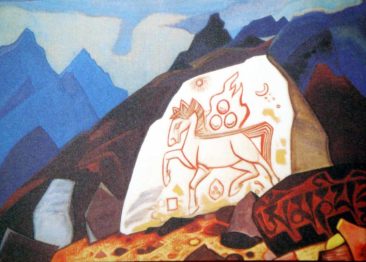 horse on stone, nicholas roerich, artshelvez
